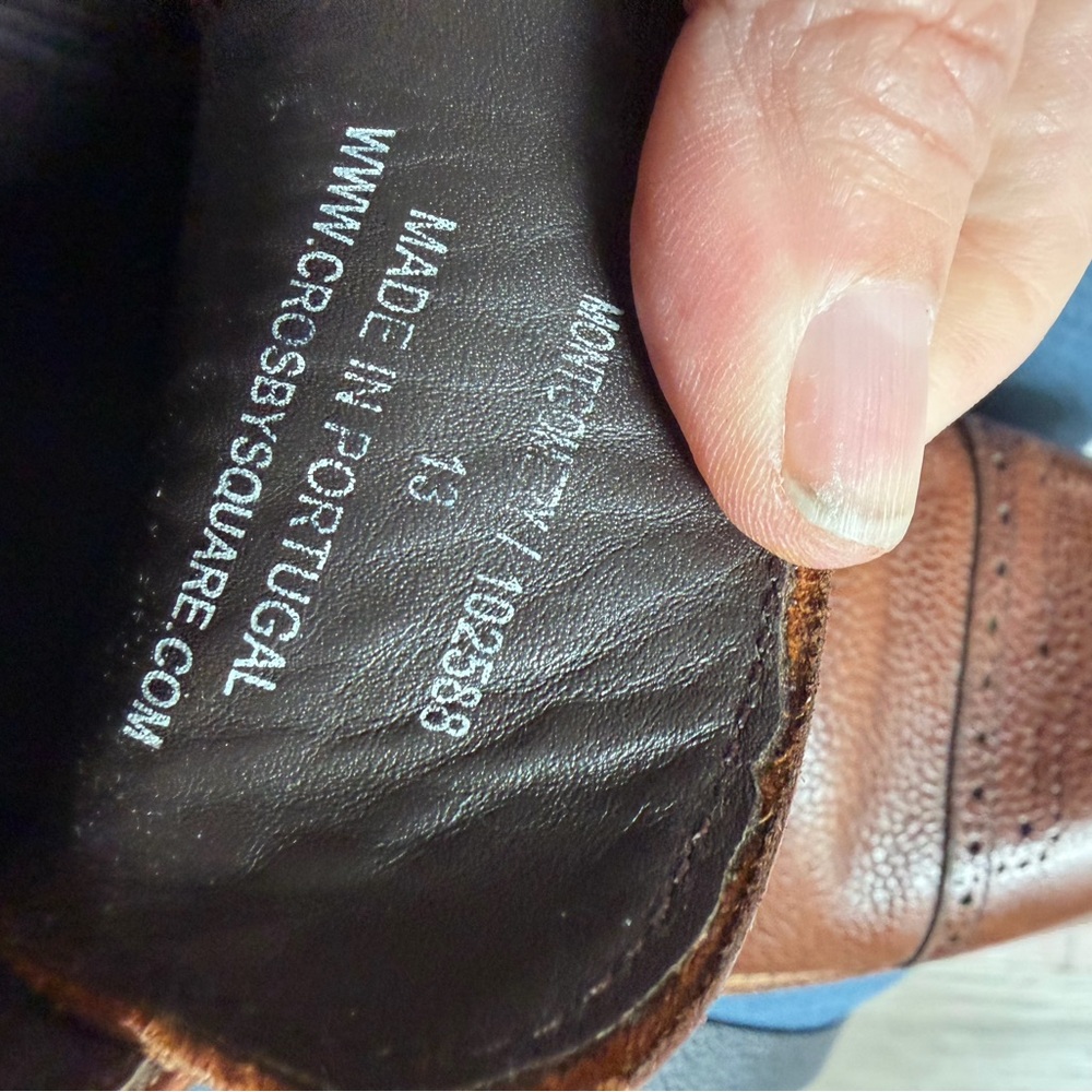 Crosby Square Montgomery Brown Leather Cap Toe Boots Mens 13 Made in Portugal - Picture 10 of 11